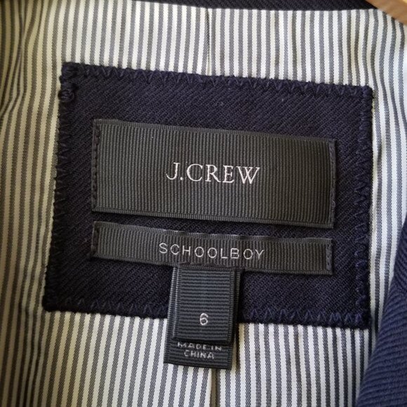 J. Crew Wool Blend Schoolboy Navy Blazer – Size 6 - Picture 3 of 9